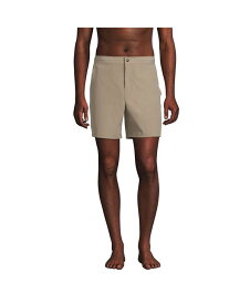 【送料無料】 ランズエンド メンズ ハーフパンツ・ショーツ 水着 Men's Unlined Hybrid Swim Shorts Khaki