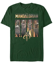 【送料無料】 フィフスサン メンズ Tシャツ トップス Men's Star Wars The Mandalorian Character Portrait Panels Short Sleeve T-Shirt Forest Green