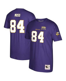 【送料無料】 ミッチェル&ネス メンズ Tシャツ トップス Men's Randy Moss Purple Minnesota Vikings 40th Anniversary Retired Player Name and Number T-shirt Purple