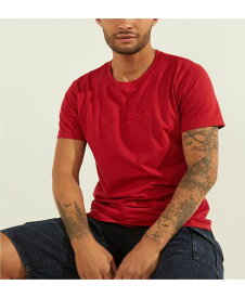 【送料無料】 ゲス メンズ Tシャツ トップス Men's Embroidered Logo T-shirt Chili Red