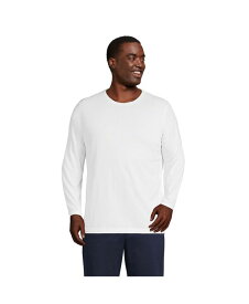 【送料無料】 ランズエンド メンズ Tシャツ トップス Men's Big and Tall Long Sleeve Supima Tee White