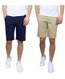 【送料無料】 ギャラクシーバイハルビック メンズ ハーフパンツ・ショーツ ボトムス Men's 5 Pocket Flat Front Slim Fit Stretch Chino Shorts Pack of 2 Navy, Khaki