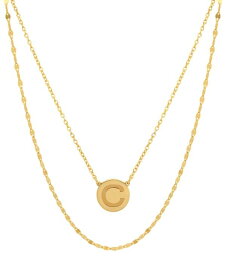 【送料無料】 ジャーニ ベルニーニ レディース ネックレス・チョーカー・ペンダントトップ アクセサリー Initial Disc Layered Pendant Necklace in 18k Gold-Plated Sterling Silver C