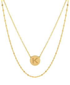 【送料無料】 ジャーニ ベルニーニ レディース ネックレス・チョーカー・ペンダントトップ アクセサリー Initial Disc Layered Pendant Necklace in 18k Gold-Plated Sterling Silver K