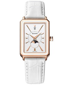 【送料無料】 バルマン レディース 腕時計 アクセサリー Women's Swiss Eirini Moonphase White Leather Strap Watch 28x37mm Pink/white