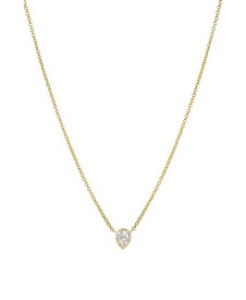 【送料無料】 ゾエレフ レディース ネックレス・チョーカー・ペンダントトップ アクセサリー Pear 14K Gold Diamond Bezel Necklace Gold