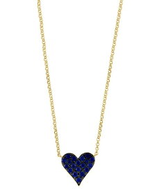 【送料無料】 エフィー レディース ネックレス・チョーカー・ペンダントトップ アクセサリー EFFY&reg; Ruby Pav&eacute; Heart 18" Pendant Necklace (3/8 ct. t.w.) in 14k Rose Gold (Also available in Sapphire) Sapphire