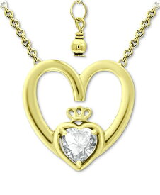 【送料無料】 ジャーニ ベルニーニ レディース ネックレス・チョーカー・ペンダントトップ アクセサリー Cubic Zirconia Claddagh Heart 16" Pendant Necklace Gold