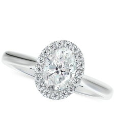 【送料無料】 フォーエバーマーク レディース リング アクセサリー Diamond Oval Halo Engagement Ring (5/8 ct. t.w.) in 14k White Gold White Gold