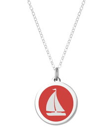 【送料無料】 オーバーンジュエリー レディース ネックレス・チョーカー・ペンダントトップ アクセサリー Sailboat Pendant Necklace in Sterling Silver and Enamel 16" + 2" Extender Red