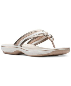 N[NX fB[X V[Y T_ Clarks Women's Breeze Coral Thong Sandals Brown Metallic Combo uE