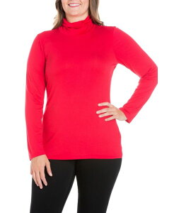 24 �Z�u���R���t�H�[�g ���f�B�[�X �g�b�v�X �V���c �^�[�g���l�b�N �v���X�T�C�Y 24seven Comfort Apparel Women's Plus Size Classic Turtleneck Top Red ���b�h