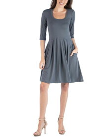 【送料無料】 24セブンコンフォート レディース ワンピース トップス Women's Three Quarter Sleeve Mini Dress Charcoal