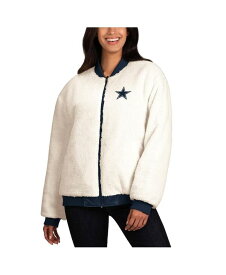 【送料無料】 ジースリー フォーハー バイ カール バンクス レディース ジャケット・ブルゾン アウター Women's Oatmeal Navy Dallas Cowboys Switchback Reversible Full-Zip Jacket Oatmeal, Navy