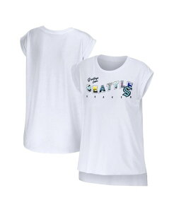 EFA oC G Ah[Y fB[X gbvX TVc Vc White WEAR by Erin Andrews Women's White Seattle Kraken Greetings From Muscle T-shirt