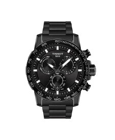 ティソット メンズ 腕時計 アクセサリー Men's Swiss Chronograph Supersport Black Stainless Steel Bracelet Watch 45.5mm Black
