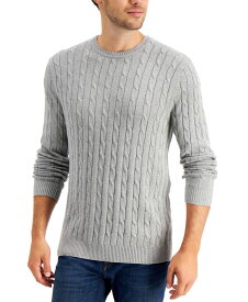 【送料無料】 クラブルーム メンズ ニット・セーター アウター Men's Cable-Knit Cotton Sweater Soft Grey Heather