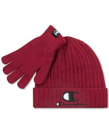 【送料無料】 チャンピオン メンズ 帽子 ニットキャップ アクセサリー Men's Beanie & Gloves Set Dark Red