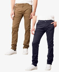 【送料無料】 ギャラクシーバイハルビック メンズ カジュアルパンツ ボトムス Men's Super Stretch Slim Fit Everyday Chino Pants Pack of 2 Dark Khaki Navy