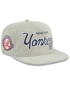 【送料無料】 ニューエラ メンズ 帽子 アクセサリー Men's Gray New York Yankees Corduroy Golfer Adjustable Hat Gray