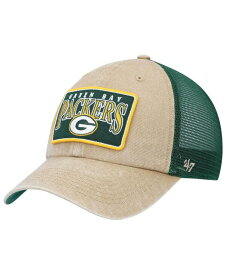 【送料無料】 47ブランド メンズ 帽子 アクセサリー Men's Khaki Green Bay Packers Dial Trucker Clean Up Snapback Hat Khaki, Green