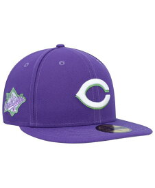 【送料無料】 ニューエラ メンズ 帽子 アクセサリー Men's Purple Cincinnati Reds Lime Side Patch 59FIFTY Fitted Hat Purple