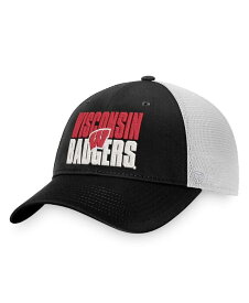 【送料無料】 トップオブザワールド メンズ 帽子 アクセサリー Men's Black White Wisconsin Badgers Stockpile Trucker Snapback Hat Black, White