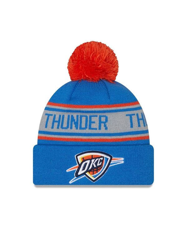 【送料無料】 ニューエラ メンズ 帽子 アクセサリー Men´s Blue Oklahoma City Thunder Repeat Cuffed Knit Hat with Pom Blueのサムネイル