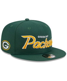 【送料無料】 ニューエラ メンズ 帽子 アクセサリー Men's Green Green Bay Packers Main Script 9FIFTY Snapback Hat Green
