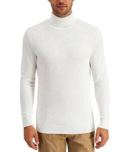 Nu[ Y AE^[ jbgEZ[^[ ^[glbN Z[^[ Rbg Club Room Men's Textured Cotton Turtleneck Sweater Winter Ivory AC{[