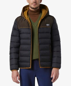 }[Nj[[N Y AE^[ WPbgEu] t[fbhWPbg J[ubN WPbg Marc New York Men's Malone Mixed-Media Colorblocked Packable Hooded Jacket Black ubN