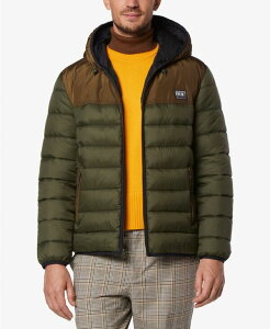 }[Nj[[N Y AE^[ WPbgEu] t[fbhWPbg J[ubN WPbg Marc New York Men's Malone Mixed-Media Colorblocked Packable Hooded Jacket Forest tHXg