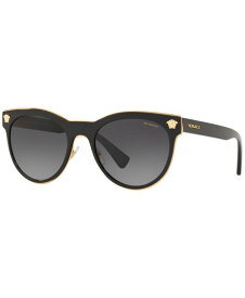 【送料無料】 ヴェルサーチ メンズ サングラス・アイウェア アクセサリー Women's Polarized Sunglasses VE2198 BLACK / POLAR GREY GRADIENT