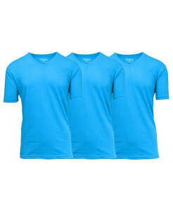 �M�����N�V�[�o�C�n���r�b�N �����Y �g�b�v�X T�V���c V�l�b�N �V���c Galaxy By Harvic Men's Short Sleeve V-Neck T-shirt Pack of 3 Aqua X 3 �A�N�A