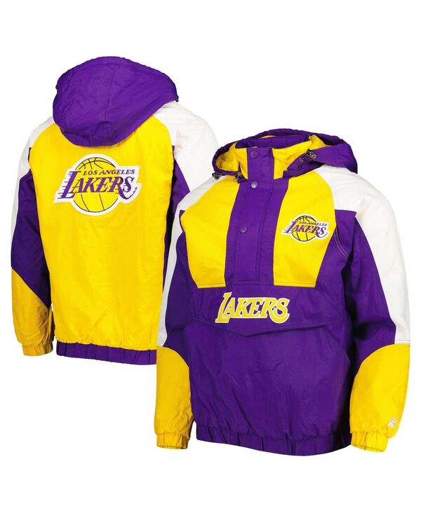 【送料無料】 スターター メンズ ジャケット・ブルゾン アウター Men´s Purple Los Angeles Lakers Body Check Raglan Hoodie Half-Zip Jacket Purple