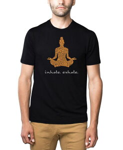 �G���G�[�|�b�v�A�[�g �����Y �g�b�v�X T�V���c LA Pop Art Men's Premium Word Art T-Shirt - Inhale Exhale Black �u���b�N