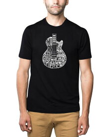 【送料無料】 エルエーポップアート メンズ Tシャツ トップス Men's Premium Blend Word Art Rock Guitar Body Word Art T-shirt Black
