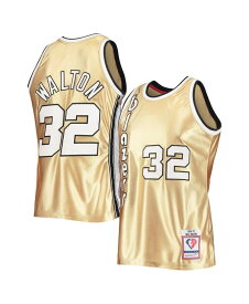 【送料無料】 ミッチェル&ネス メンズ シャツ トップス Men's Bill Walton Gold Portland Trail Blazers 75th Anniversary 1976-77 Hardwood Classics Swingman Jersey Gold