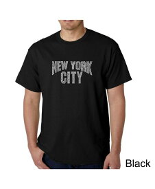 【送料無料】 エルエーポップアート メンズ Tシャツ トップス Mens Word Art T-Shirt - New York City Neighborhoods Black