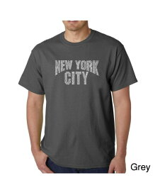 【送料無料】 エルエーポップアート メンズ Tシャツ トップス Mens Word Art T-Shirt - New York City Neighborhoods Gray