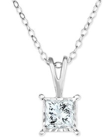 【送料無料】 トゥルーミラクル レディース ネックレス・チョーカー・ペンダントトップ アクセサリー Diamond Princess 18" Pendant Necklace (1/2 ct. t.w.) in 14k White Yellow or Rose Gold White Gold