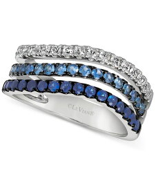 【送料無料】 ル ヴァン レディース リング アクセサリー Denim Ombr&eacute; Sapphire (5/8 ct. t.w.) & White Sapphire (1/3 ct. t.w.) Triple Row Ring in 14k White Gold 14K Vanilla Gold Ring