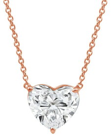 【送料無料】 バッジェリーミシュカ レディース ネックレス・チョーカー・ペンダントトップ アクセサリー Certified Lab Grown Diamond Heart-Cut Solitaire 18" Pendant Necklace (3 ct. t.w.) in 14k Gold Rose Gold