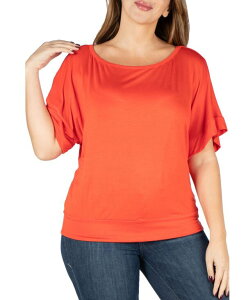 24 �Z�u���R���t�H�[�g ���f�B�[�X �g�b�v�X �V���c �v���X�T�C�Y 24seven Comfort Apparel Plus Size Short Sleeve Loose Fitting Dolman Top Carrot