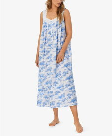 【送料無料】 エイレーンウェスト レディース ナイトウェア アンダーウェア Women's Cotton Lace-Trim Ballet Nightgown White, Blue Floral Print