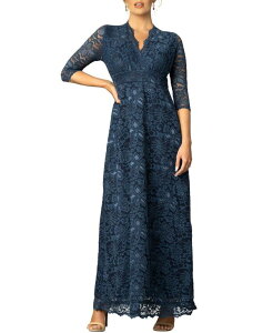 �L���i ���f�B�[�X �g�b�v�X �����s�[�X A ���C�� ���[�X Kiyonna Women's Maria Lace A-Line Evening Gown with Pockets Nocturnal navy �l�C�r�[