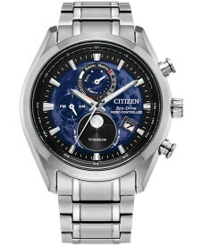 【送料無料】 シチズン メンズ 腕時計 アクセサリー Men's Chronograph Sport Luxury Eco-Drive Silver-Tone Titanium Bracelet Watch 43mm Silver-tone