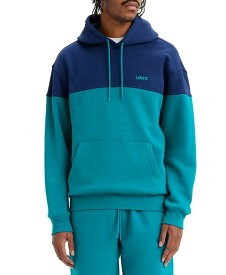 【送料無料】 リーバイス メンズ パーカー・スウェット アウター Men's Relaxed-Fit Colorblocked Long Sleeve Hoodie Ocean Depths