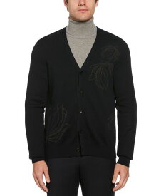 【送料無料】 ペリーエリス メンズ ニット・セーター アウター Men's Floral-Print Cardigan Dark Sapphire