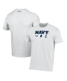 【送料無料】 アンダーアーマー メンズ Tシャツ トップス Men's White Navy Midshipmen 2023 Aer Lingus College Football Classic Celtic Knot Performance Cotton T-shirt White